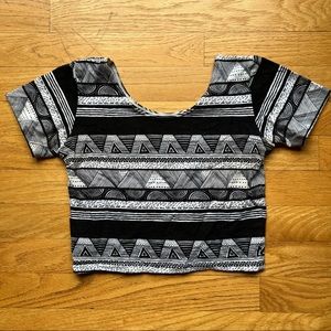 American Apparel B&W geometric crop top
